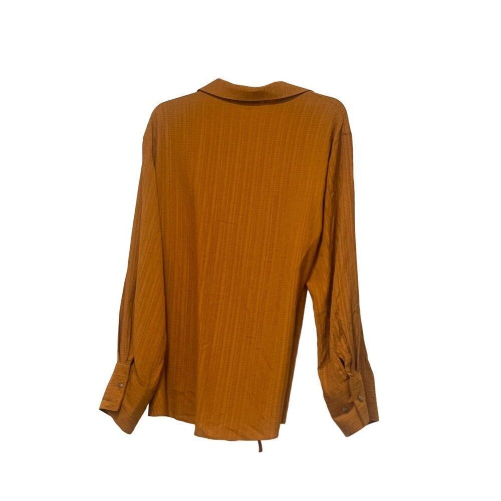 Topshop Textured Wrap Top In Tobacco-brown, US 10 - Picture 12 of 16
